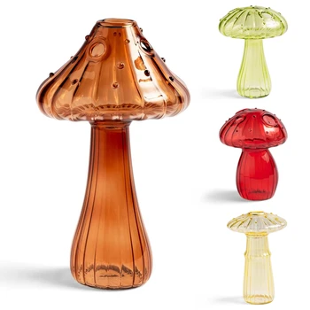 Стеклянная ваза с грибами для гидропонных растений, Декор для дома и сада, Стеклянный кашпо для гидропоники, Цветочный горшок для растений