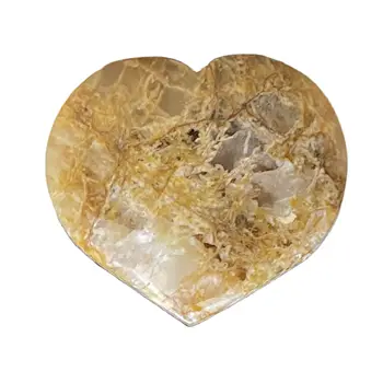 Натуральный белый кристалл, Желтый призрачный драгоценный камень, Сердце, образец исцеления Рейки, символизирующий Любовь, подарок, фестиваль, Дух украшения дома