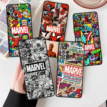 Красивый Герой Marvel Для Xiaomi Redmi Note 12 12S Turbo 11 11T 11S 10 10S 9 8 8T 7 Pro Plus 5G Черный Чехол Для телефона