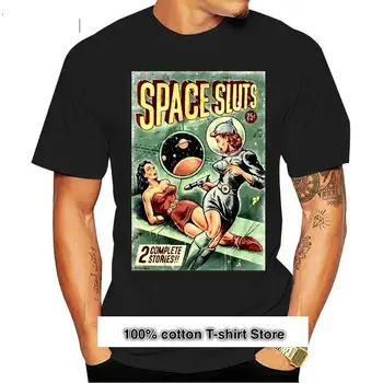 Camiseta Retro de ciencia ficción para hombres, camisa de dibujos animados de sci fi, con cobertura de pulpa, nueva moda Unisex