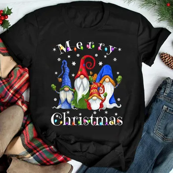 Женские рождественские футболки с уродливым мультяшным буквенным принтом, круглый вырез, блузка с короткими рукавами, футболки для зимних вечеринок, женская Рождественская футболка