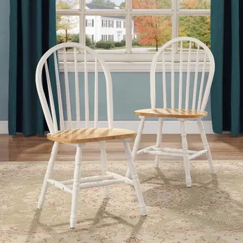Обеденные стулья Better Homes and Gardens Autumn Lane Windsor из массива дерева, белый дуб (комплект из 2-х)