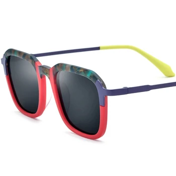 Раскрашенные Квадратные солнцезащитные очки в ацетатной титановой матовой оправе ручной работы, фирменные дизайнерские солнцезащитные очки для мужчин за рулем
